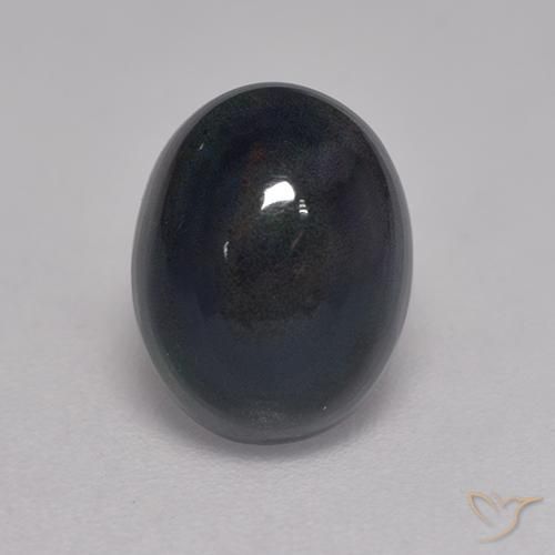 1.25ct Naturale Multicolore Opale nero, Ovale, Opaco