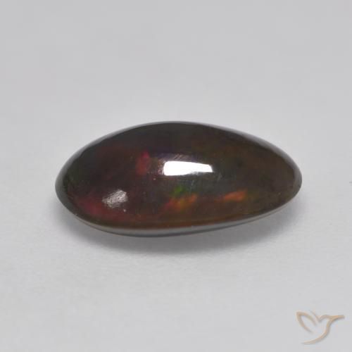 Opale nero Multicolore naturale da 1.32 ct, Ovale, Traslucido