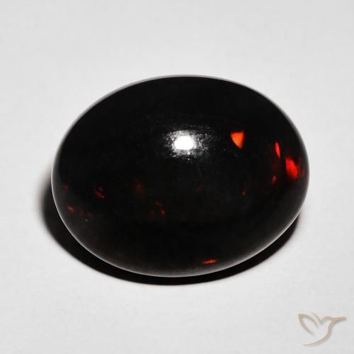 6.46ct Naturale Multicolore Opale nero, Ovale, Opaco