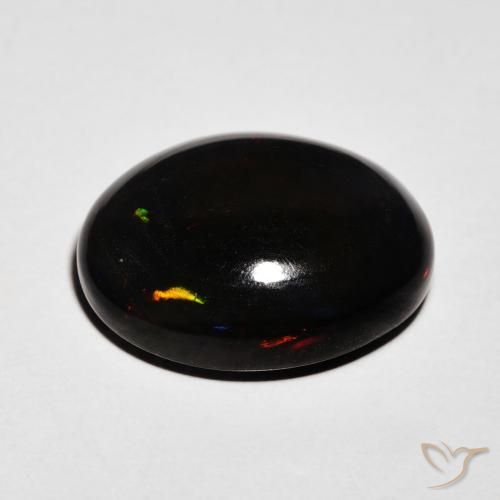 Opale nero Multicolore naturale da 6.46 ct, Ovale, Opaco