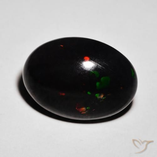 Opale nero Multicolore naturale da 6.06 ct, Ovale, Opaco