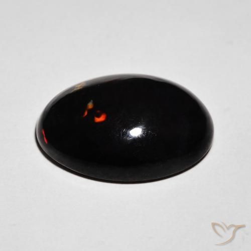 Opale nero Multicolore naturale da 6.06 ct, Ovale, Opaco