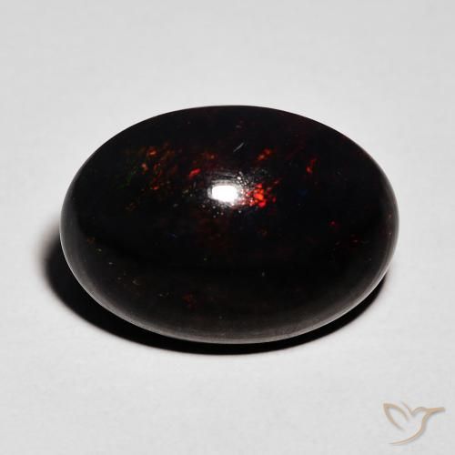 4.32ct Naturale Multicolore Opale nero, Ovale, Opaco