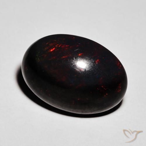Opale nero Multicolore naturale da 4.32 ct, Ovale, Opaco