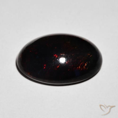 Opale nero Multicolore naturale da 4.32 ct, Ovale, Opaco