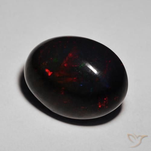 10.34ct Naturale Multicolore Opale nero, Ovale, Opaco