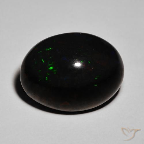 8.55ct Naturale Multicolore Opale nero, Ovale, Opaco