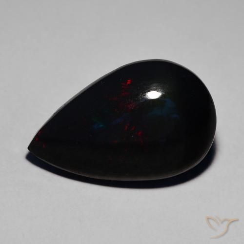 Opale nero Multicolore naturale da 5.95 ct, Forma a pera, Traslucido