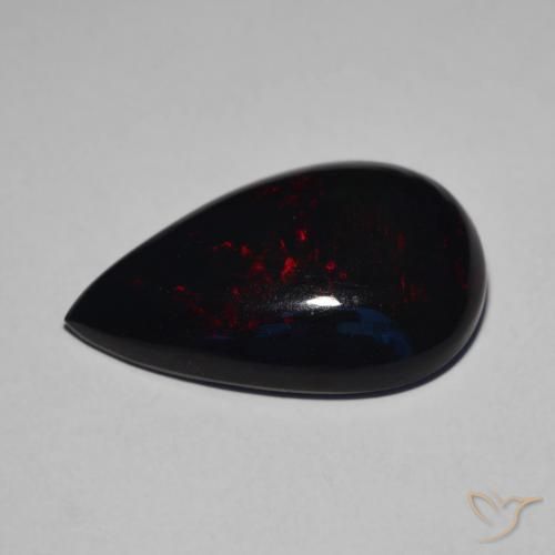 Opale nero Multicolore naturale da 5.95 ct, Forma a pera, Traslucido