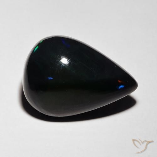 Opale nero Multicolore naturale da 4.80 ct, Forma a pera, Traslucido
