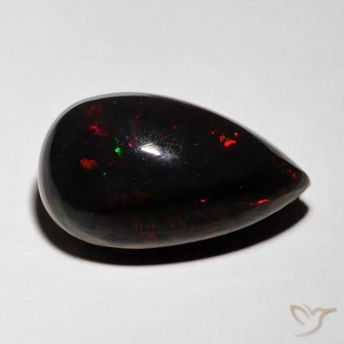 Opale nero Multicolore naturale da 5.96 ct, Forma a pera, Traslucido