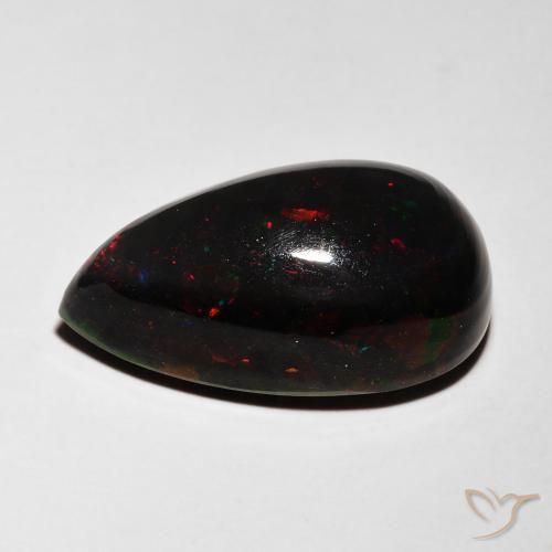 Opale nero Multicolore naturale da 5.96 ct, Forma a pera, Traslucido
