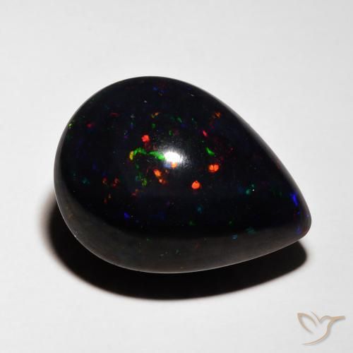 Opale nero Multicolore naturale da 5.36 ct, Forma a pera, Opaco