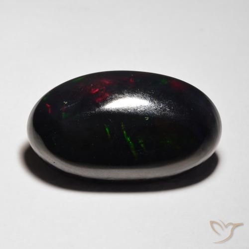 Opale nero Multicolore naturale da 7.14 ct, Ovale, Traslucido