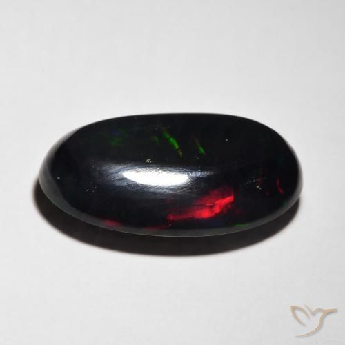 Opale nero Multicolore naturale da 7.14 ct, Ovale, Traslucido