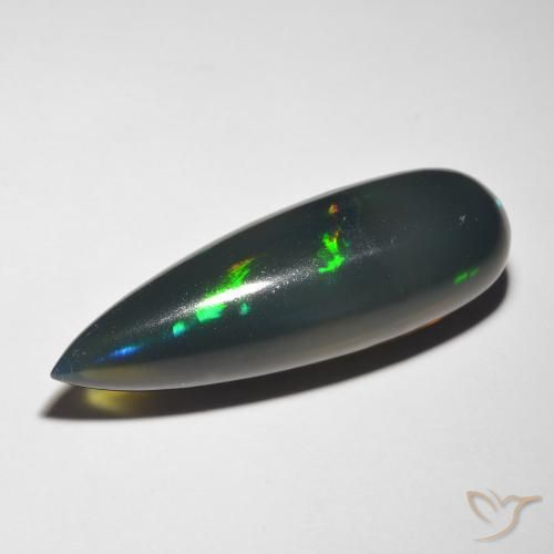 Opale nero Multicolore naturale da 10.85 ct, Forma a pera, Traslucido