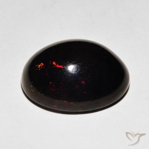 Opale nero Multicolore naturale da 5.92 ct, Ovale, Opaco