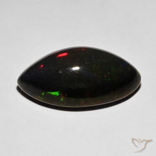 Opale nero Multicolore naturale da 6.68 ct, Taglio marquise, Opaco