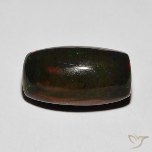 3.38ct Naturale Multicolore Opale nero, Cuscino, Opaco
