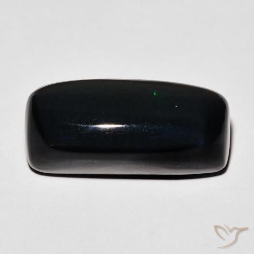 4.00ct Naturale Multicolore Opale nero, Cuscino, Opaco