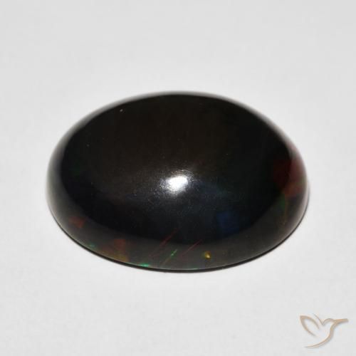 Opale nero Multicolore naturale da 7.64 ct, Ovale, Opaco