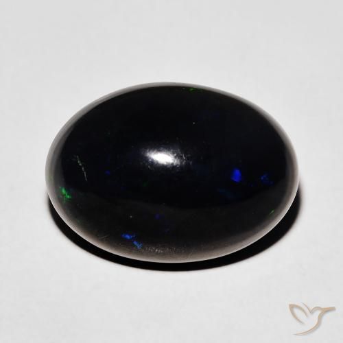 5.51ct Naturale Multicolore Opale nero, Ovale, Opaco