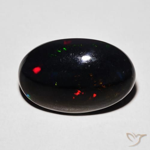4.61ct Naturale Multicolore Opale nero, Ovale, Opaco