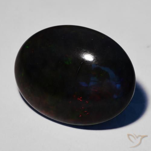 Opale nero Multicolore naturale da 17.25 ct, Ovale, Opaco