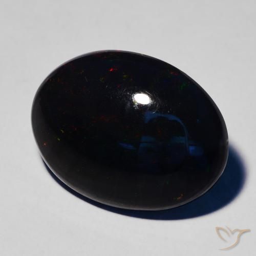 Opale nero Multicolore naturale da 4.59 ct, Ovale, Opaco