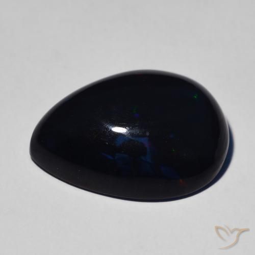 Opale nero Multicolore naturale da 8.39 ct, Forma a pera, Opaco