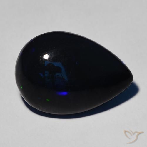Opale nero Multicolore naturale da 7.09 ct, Forma a pera, Opaco