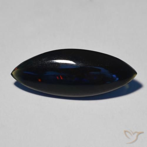 3.73ct Naturale Multicolore Opale nero, Taglio marquise, Opaco