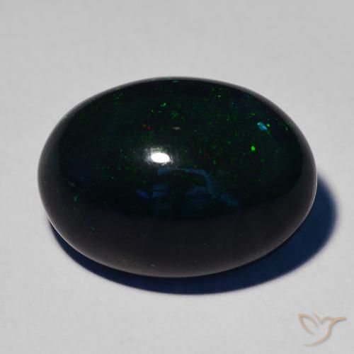 7.32ct Naturale Multicolore Opale nero, Ovale, Opaco