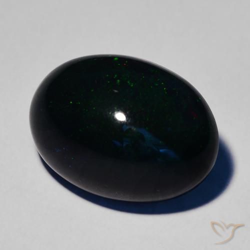 Opale nero Multicolore naturale da 7.32 ct, Ovale, Opaco