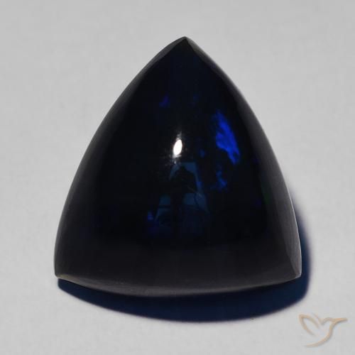 5.55ct Naturale Multicolore Opale nero, Taglio trillion, Opaco
