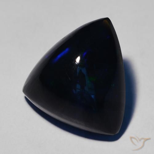 Opale nero Multicolore naturale da 5.55 ct, Taglio trillion, Opaco