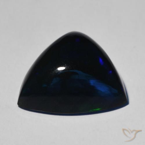 Opale nero Multicolore naturale da 5.55 ct, Taglio trillion, Opaco