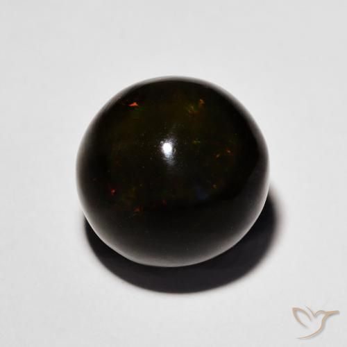 4.45ct Naturale Multicolore Opale nero, Sfera, Opaco