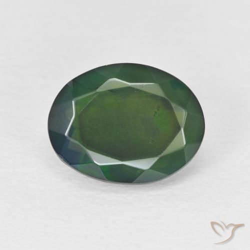 1.71ct Naturale Multicolore Opale nero, Ovale, Traslucido