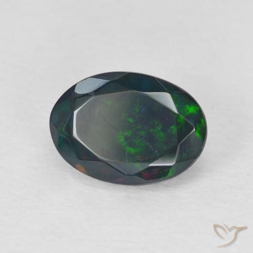 Opale nero Multicolore naturale da 1.40 ct, Ovale, Traslucido
