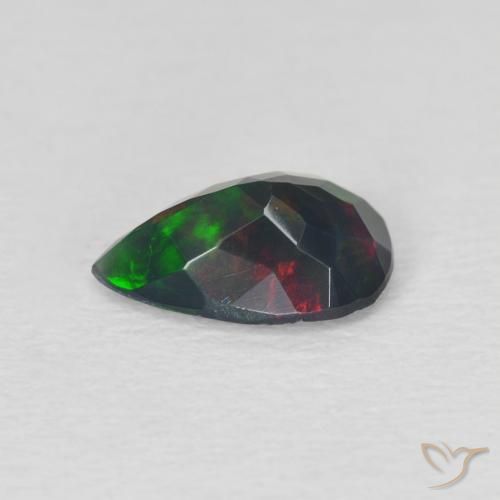 Opale nero Multicolore naturale da 0.83 ct, Forma a pera, Traslucido