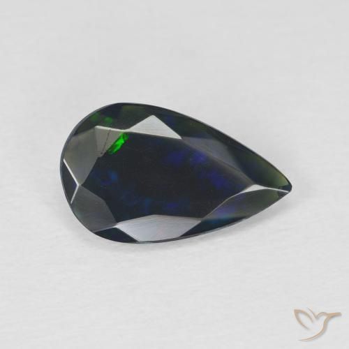Opale nero Multicolore naturale da 1.22 ct, Forma a pera, Traslucido