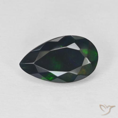 Opale nero Multicolore naturale da 2.25 ct, Forma a pera, Traslucido