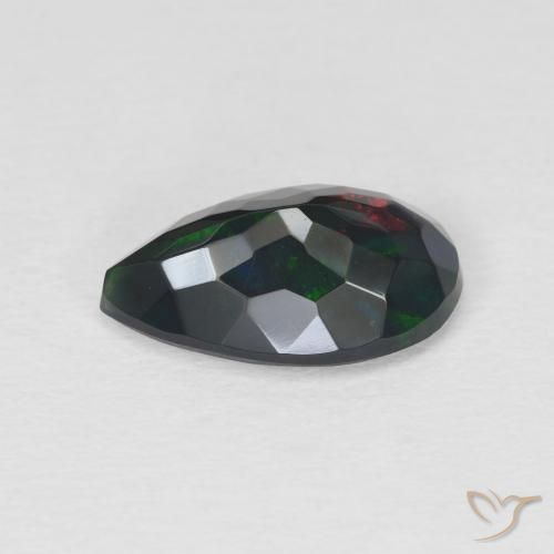 Opale nero Multicolore naturale da 2.25 ct, Forma a pera, Traslucido