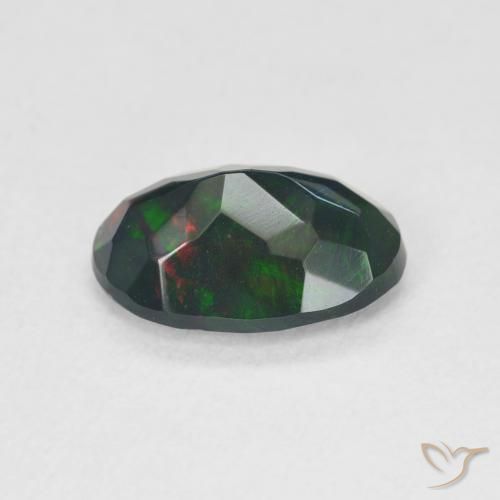 Opale nero Multicolore naturale da 1.08 ct, Ovale, Traslucido