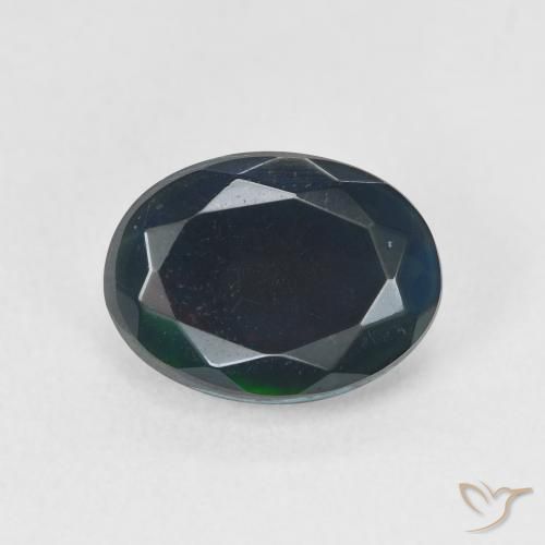 1.68ct Naturale Multicolore Opale nero, Ovale, Traslucido