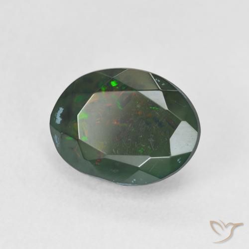Opale nero Multicolore naturale da 1.79 ct, Ovale, Traslucido