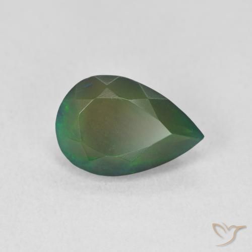 Opale nero Multicolore naturale da 1.15 ct, Forma a pera, Traslucido