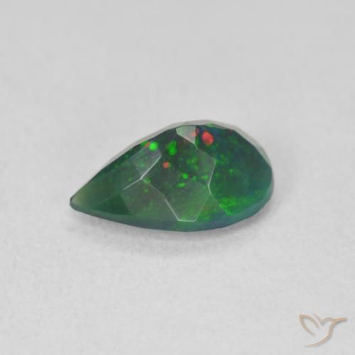 Opale nero Multicolore naturale da 1.15 ct, Forma a pera, Traslucido