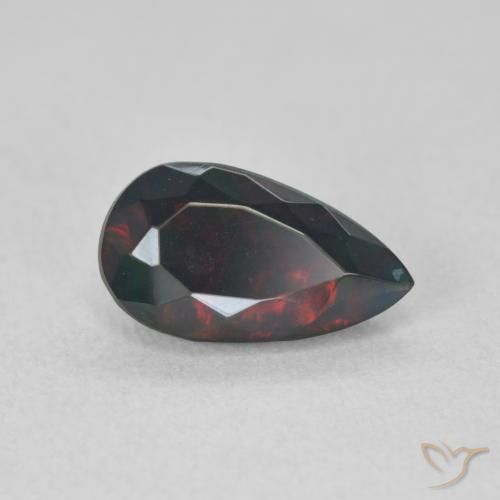 Opale nero Multicolore naturale da 1.05 ct, Forma a pera, Traslucido